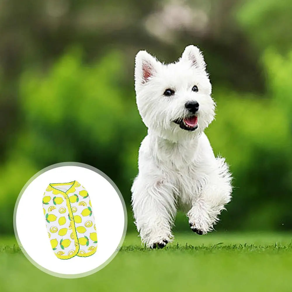 Summer Dog Clothes Soft Sleeveless Dog Apparel with Strawberry Pattern Comfortable Pet Shirts Summer Puppy Vest Clothes Pet Coat