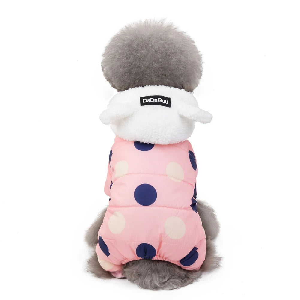 Winter Puppy Dog Coat Pet Clothes Windproof Dog Snowsuit Warm Fleece Padded Winter Pet Clothes for Dogs Cats Apparel