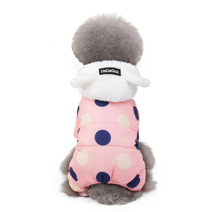Winter Puppy Dog Coat Pet Clothes Windproof Dog Snowsuit Warm Fleece Padded Winter Pet Clothes for Dogs Cats Apparel