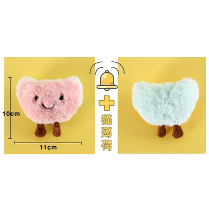 3pcs Cat Squeaker Cute Shaped Plush Toy Catnip Toy Cats Mint Toy with Built-in Bell for Kittens Puppy Products Pet Accessories