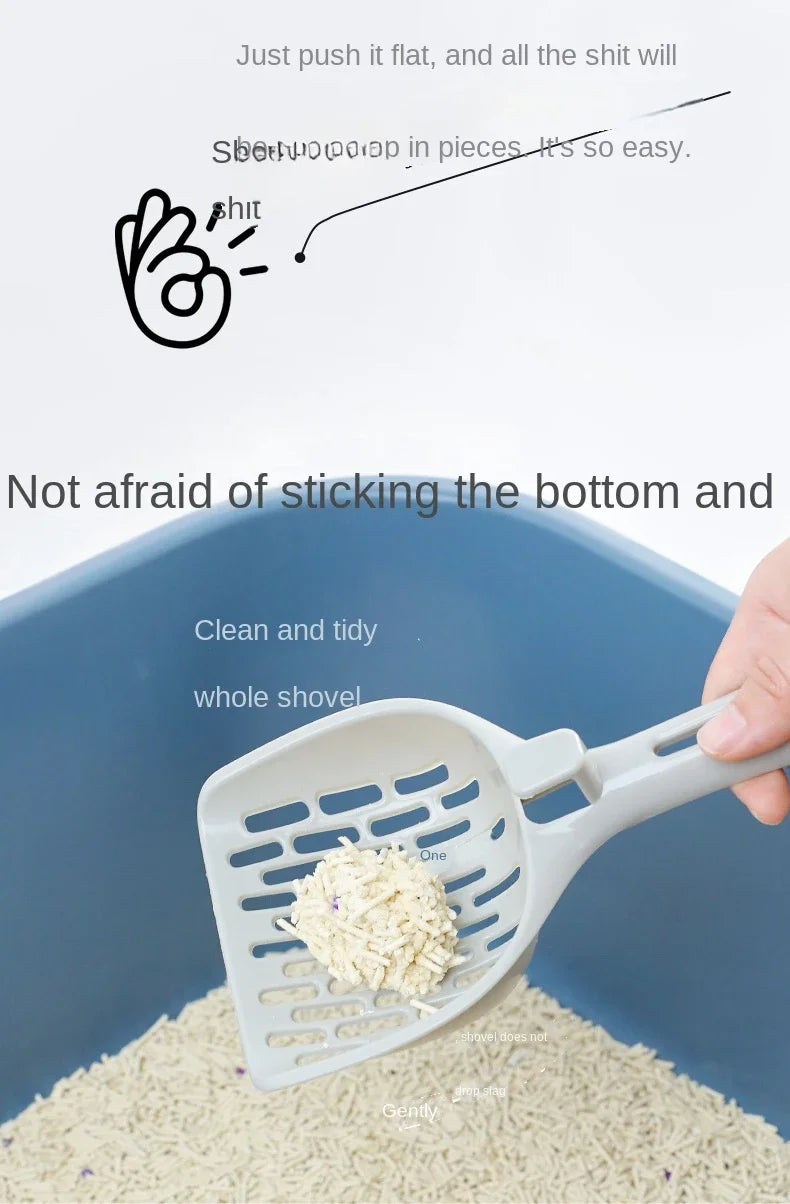 Cat Litter Scoop Plastic Cat Litter Shovel With Base Self Cleaning Cat Litter Box Shovel Kitten Toilet Clean Tools Cat Supplies