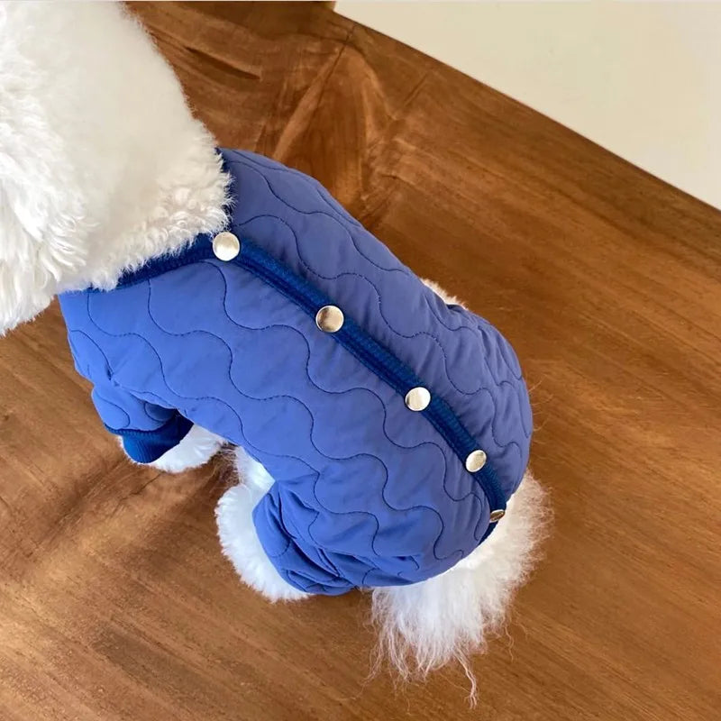 Winter Dog Jacket Pet Four Legged Dog Clothes Fashion Pocket Warm Dog Coat Puppy Jumpsuit Chihuahua Bichon Costume Dog Supplies