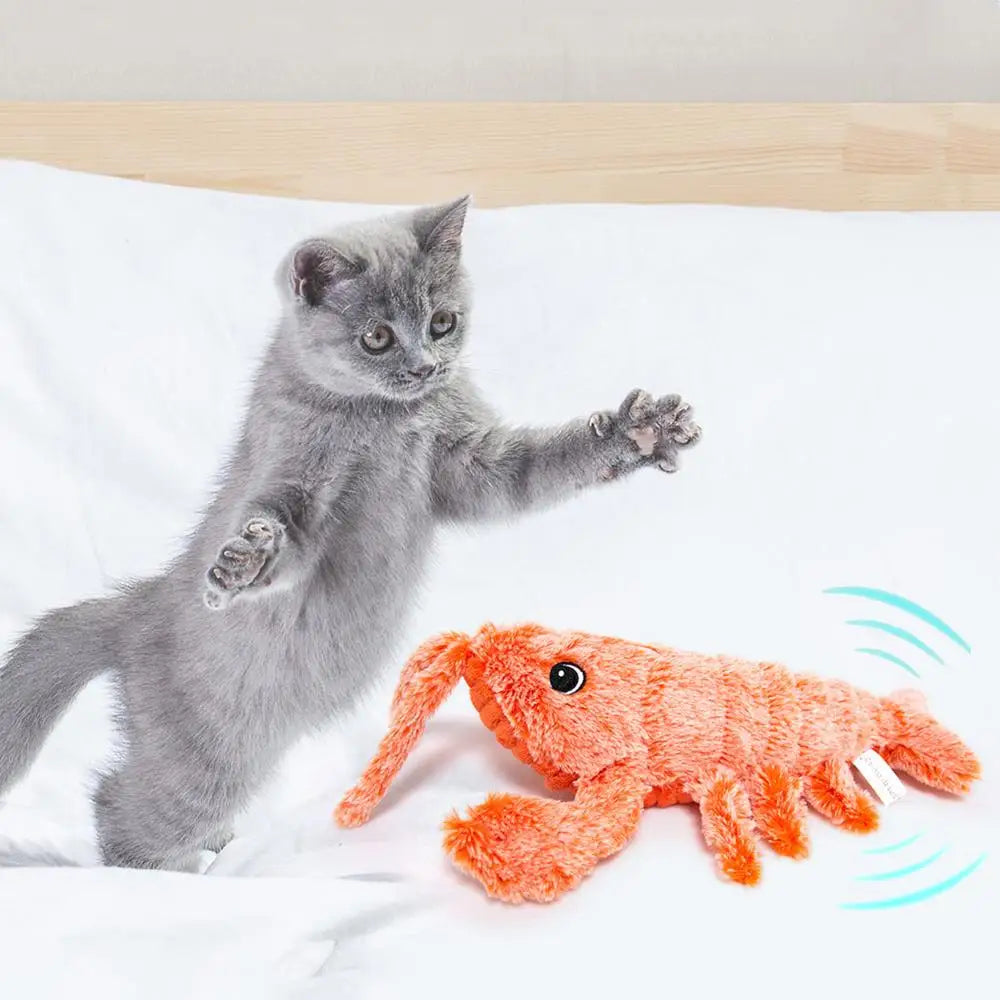 Dog Plush Chew Toy USB-Charged Pet ChewingToy Floppy Lobster Dog Toy Washable Cute Cat Toys For Puppy Dog Cats For Home Outdoor