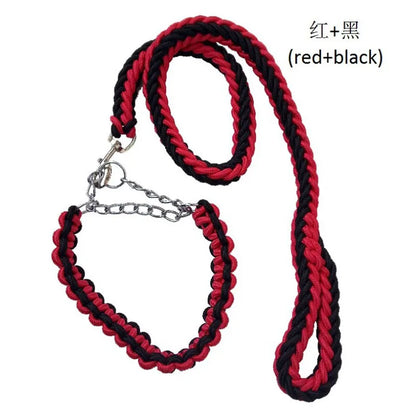 130cm Super Strong Coarse Nylon Dog leash Army Green Canvas Double Row Adjustable Dogs Collars For Medium Large Dogs Leashes Set