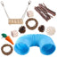 11Pcs Combination Hamsters Rabbit Toys Tunnel Set Toy Hamster Toys Set Pet Rabbit Guinea Pig Parrot Play Molar Wooden Supplies