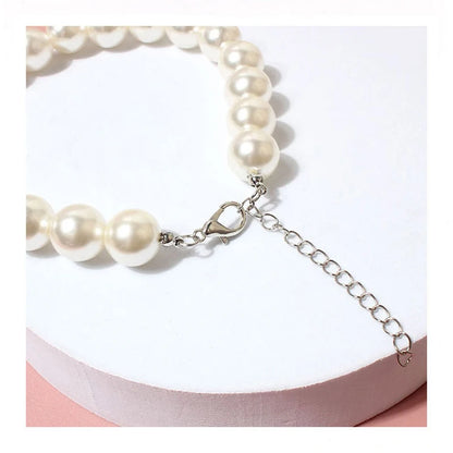 Luxury Dog Pearl Necklace Adjustable Puppy Pet Collar Jewelry Accessories for Small Medium Large Dogs Beagle Yorkie Chihuahua