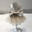 Luxury Embroidery Tulle Dog Dress for Small Medium Dogs Cats, Gold Pet Dress with Bowknot Chihuahua Pomeranian Summer Clothes