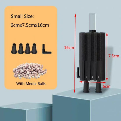 1Pcs Black Aquarium Filter for Aquarium Fish Tank Air Pump Skimmer Biochemical Sponge Filter Aquarium Bio Filters Filtro Aquario