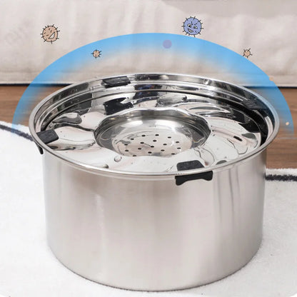 Big Capacity Stainless Steel Dog Floating Bowl, No Spill Anti-Splash Dog Water Dispenser, Non-Slip Dog Cat Pet Water Feeder Bowl