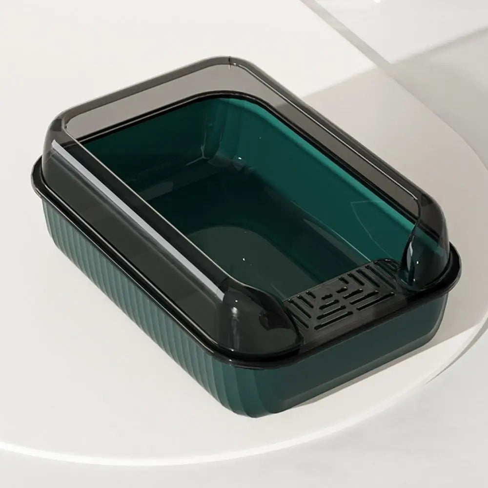 Cat Litter Box Large Pet Litter Box with Scatter Shield Open Top Pet Toilet High Sided Cat Poop Box Pet Cleaning Boxes