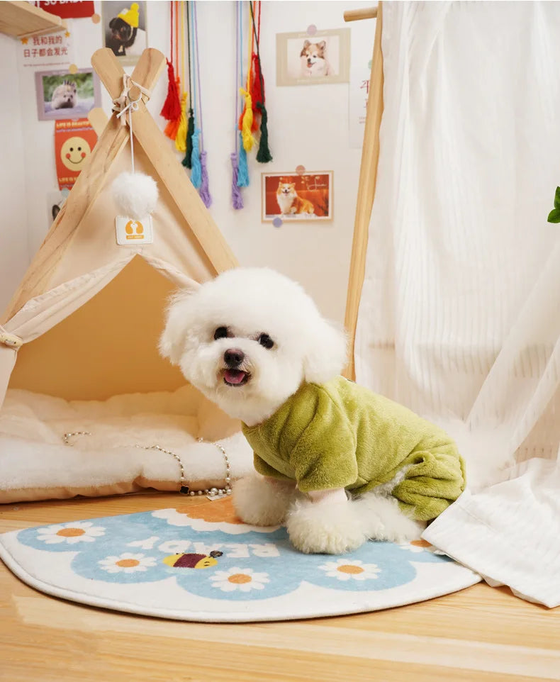 Thermal Flannel Winter Dog Pajamas for Small Dogs Cold Weather Warm Clothes Puppy Onesie Jumpsuit Yorkie Overalls for Dogs