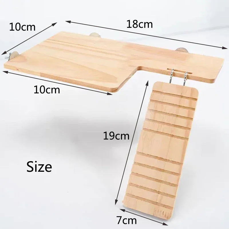 Functional Wooden Hamster House Desk Platform Pet Stand Toy Station Board Pet Products Hamster Cage Golden Bear Toy Supplies