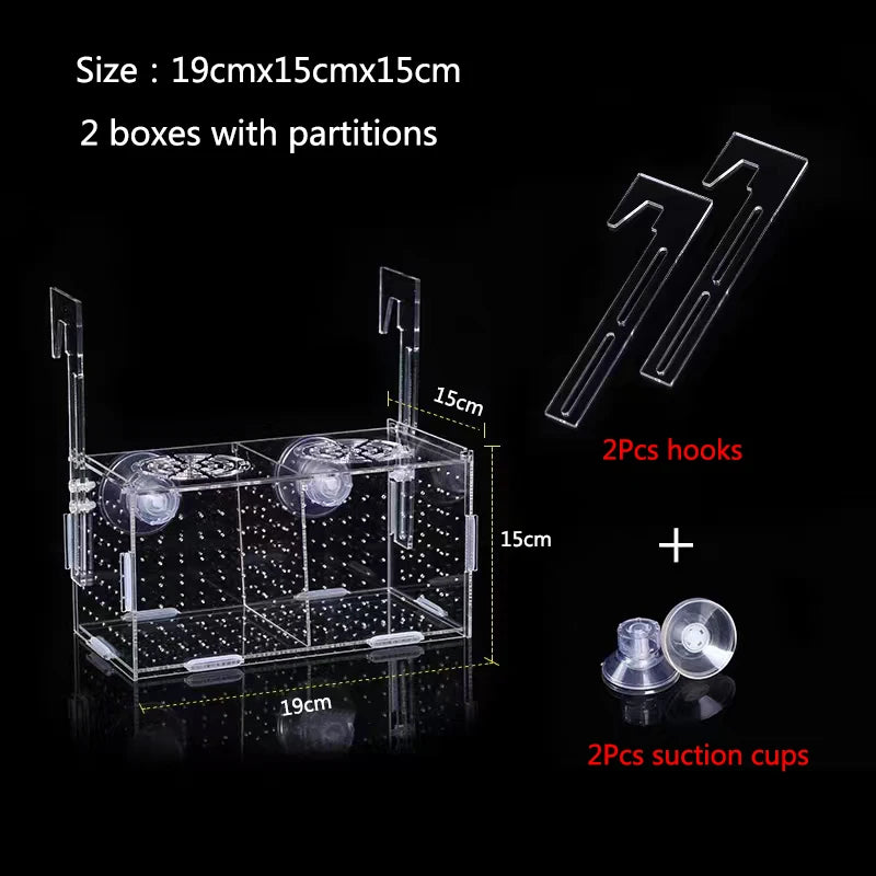 High Transparent Acrylic Aquarium Fish Breeding Isolation Box Fish Aquarium Breeder Hatching Incubator Feeding Tank Accessories
