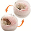 Soft Plush Pet Bed with Cover Round Cat Bed Pet Mattress Warm Cat Dog 2 in 1 Sleeping Nest Cave for Small Dogs