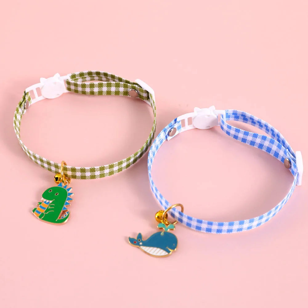 Pet Supplies Accessories for Cats Adjustable Cat Necklace for Kitten Puppy Small Dog Cat Breakaway Bell Collar with Cute Pendant