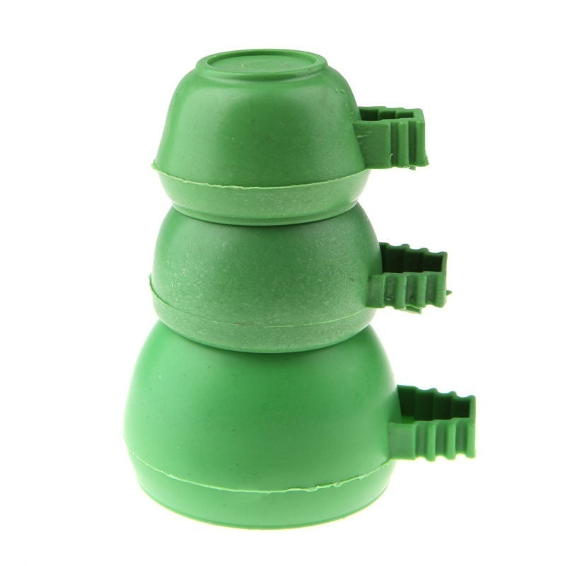 3Pcs/Set Green Plastic Parrot Mini Food Water Bowl Feeder Plastic Birds Pigeons Cage Sand Cup Feeding Tool Accessory