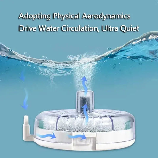 Round Aquarium Fish Tank Filter Transparent Biochemical Sponge Filter Aquarium Water biological Filter Submersible Water Pump