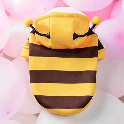 1PCS Dog Clothes For Autumn And Winter Schnauzer Teddy Small Puppy Cat Pet Hoodie Bee Transformation Suit