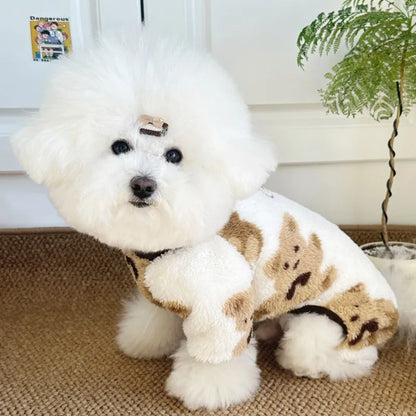 Winter Warm Fleece Dog Jumpsuit Pet Dog Clothes for Small Dogs Autumn Four Legs Pajamas Plush Dog Coat Chihuahua Poodle Costumes