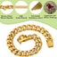 Heavy Duty Dog Chain Collar with Dog Paw Pendant 15MM Wide Stainless Steel Metal Cuban Link Chain Collar for Small Medium Dogs