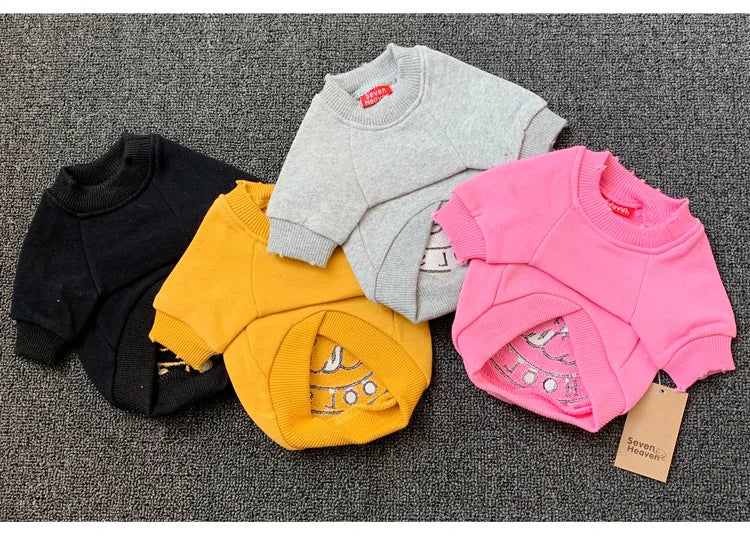 Dog Costume  Pet Clothes Crew Neck Korean Version Spring and Autumn Parent-child Wear Pure Cotton Four Colors Seven Sizes