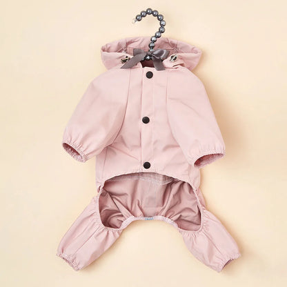Dog Raincoat Quick Dry Pet Reflective & Adjustable Rain Poncho Jacket Waterproof & Windproof Puppy Hooded Cloak 4 Legs Raincoat