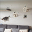 Cat Tree Wall Mounted Climbing Shelves Wooden Hammock with Ladder and Cats Perch Sleeping Pet Indoor Playground Pet Furniture