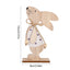 2025 Easter Wooden Rabbit Ornaments Standing Bunny with Flower for Spring Easter Party Home Table Decoration DIY Crafts Supplies