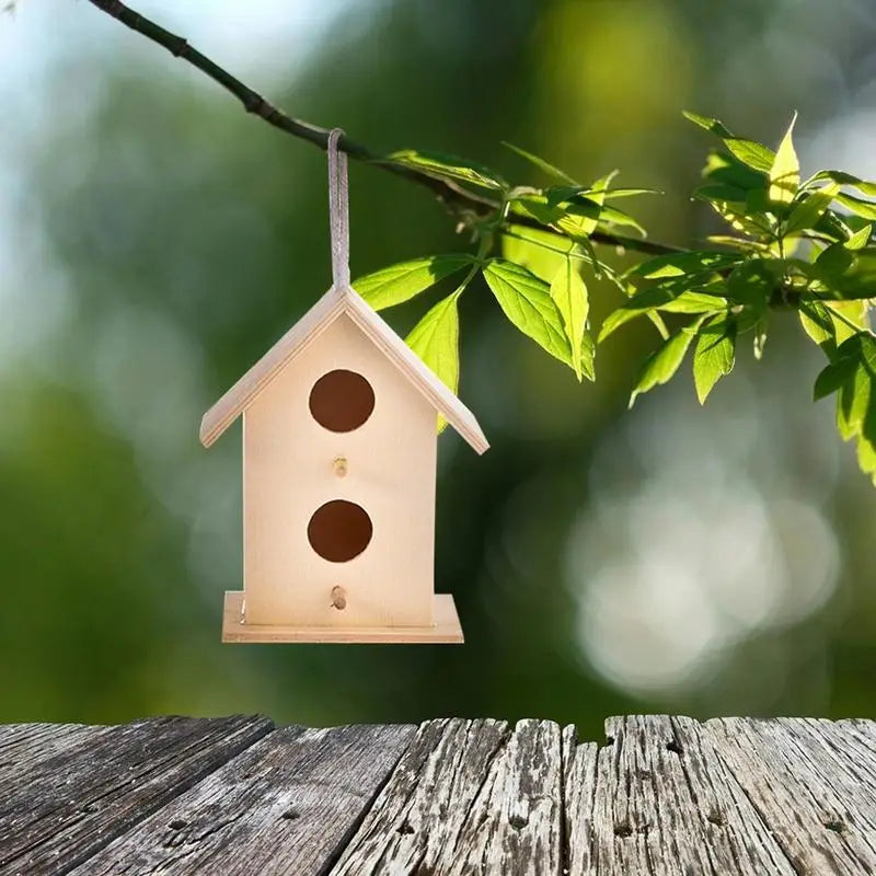 Wooden Bird House Nest Handmade Ecofriendly Bird Nest Cage Outdoor Birdhouse Garden Yard Hanging Decoration Crafts Dropshipping