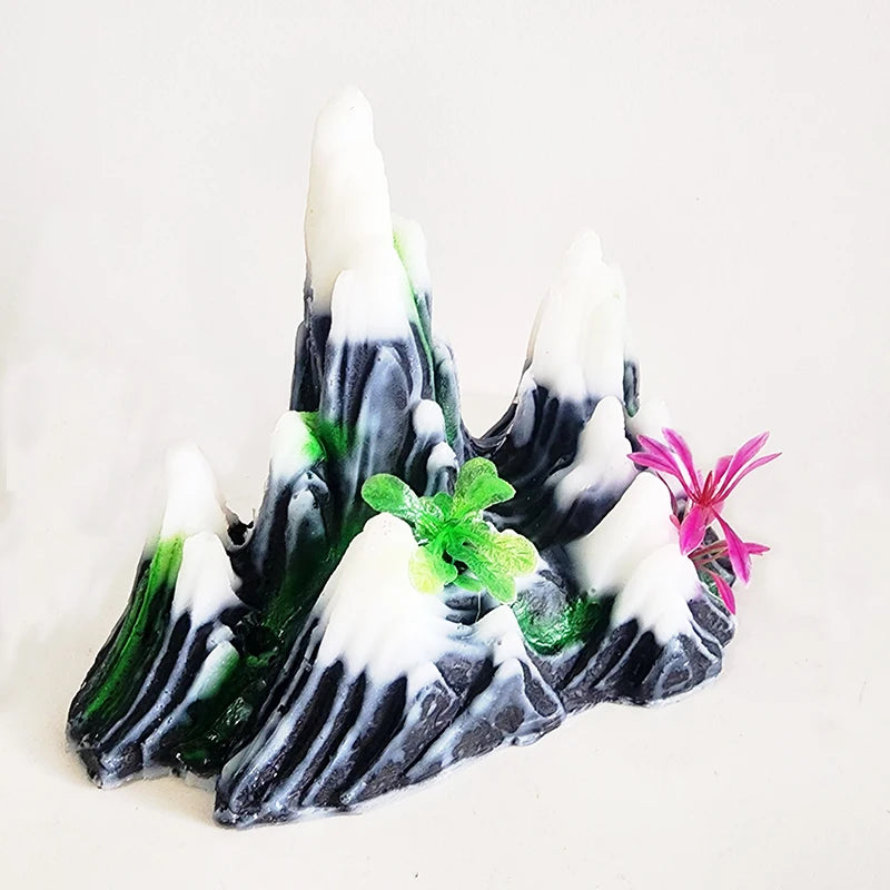 Resin Aquarium Rockery Mountain Decoration Artificial View Rock Cave Stone Tree Fish Tank Ornament Pet Supplies Home Decor