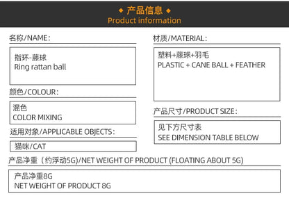 Cat Toy Cat Teaser Sticks Ring Cat Toys Rattan Ball Badminton Cat Cat Toys Cat Chewing Toys Funny Cat Stick Cat Cat Supplies