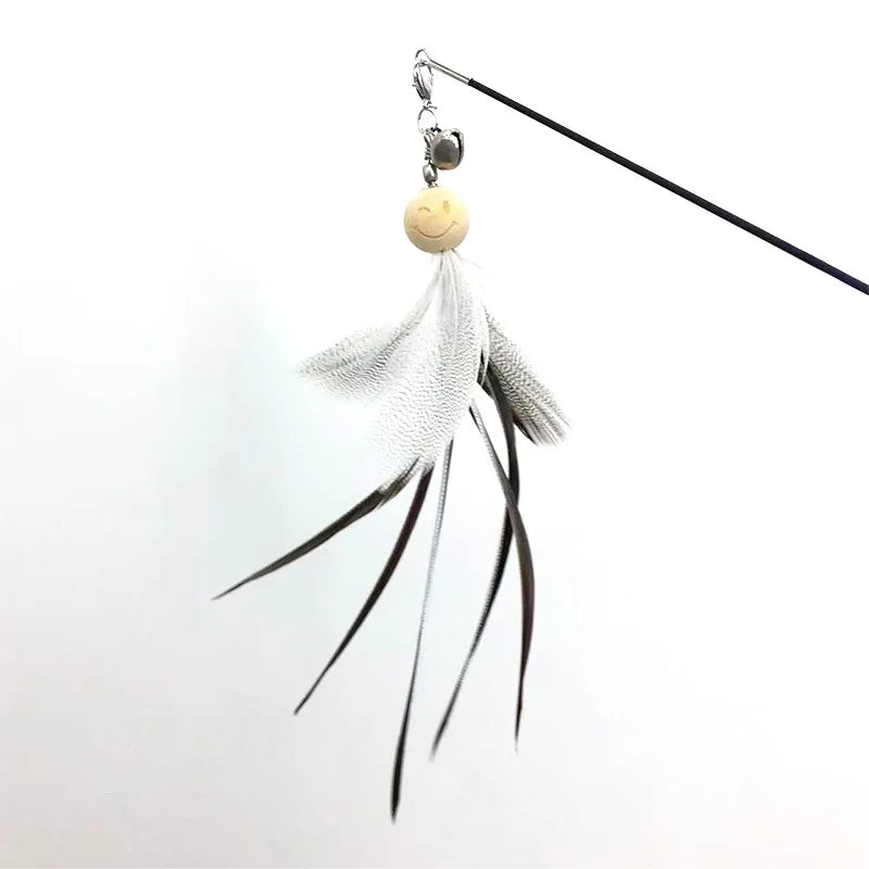 Interactive Cat Toy Handfree Cat Stick Playing Kitten Playing Teaser Wand Toy Suction Cup Bird/Feather Cat Wand Pet Supplies