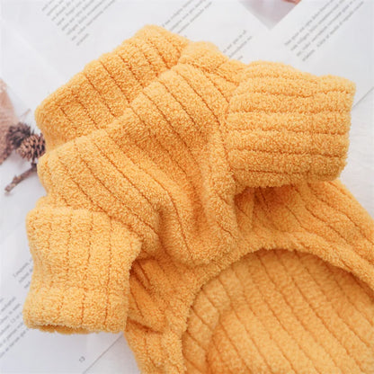 Winter Dog Jumpsuit Solid Pet Clothes for Small Medium Dogs Thermal Fleece Dog Pajamas Onesie Sleepingwear Puppy Overalls