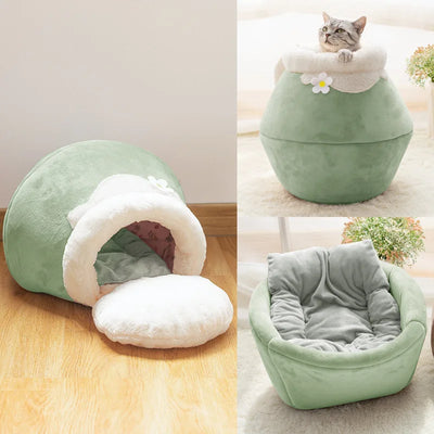 Honeypot Type Semi-enclosed Warm Cat Nest, Winter