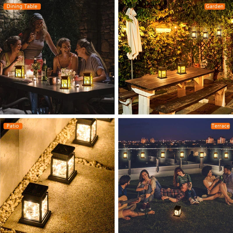 Solar LED Lights Outdoor Focus Floor Lanterns Panel Candle Terraza Indoor Hanging Balcony Birds Decoration Lighting For Garden