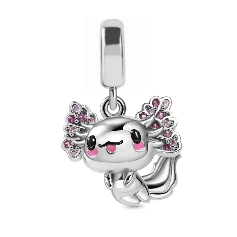 New 925 Silvering Disney Cute Bird Tiger Duck Dog Rabbit Salamander Charm Bead fit Original Bracelet Trinket DIY Women Jewelry