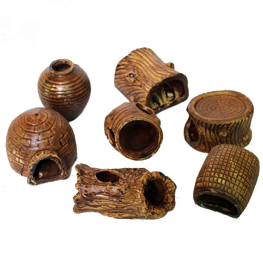 1Pcs Ceramic Aquarium Decoration Fish Shrimps Shelter House Pottery Scorpion House Canister Simulation Stone Fish Tank Decors