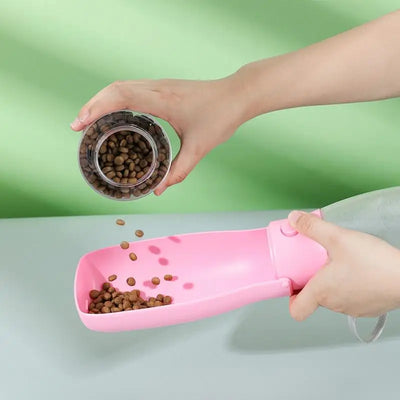 Dog Travel Water Bottle Puppy Water Bowl with Food Container Water Dispenser Foldable Pet Water Bottle Dog Water Bowl Portable