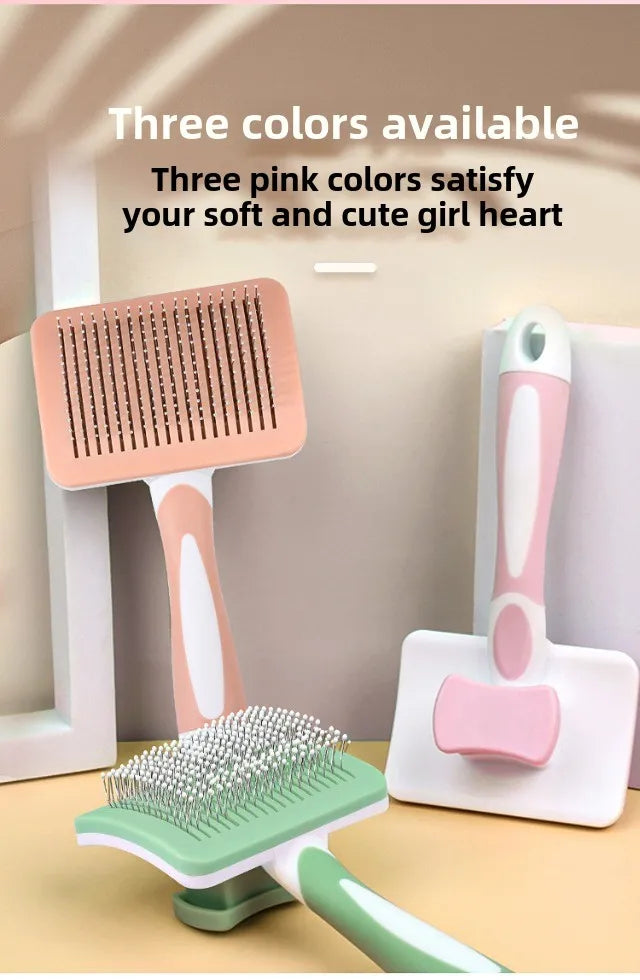 Pet Combs Self-cleaning Key Fading Comb Knots Removing Hair Massage Comb Cat and Dog Universal Easy To Clean