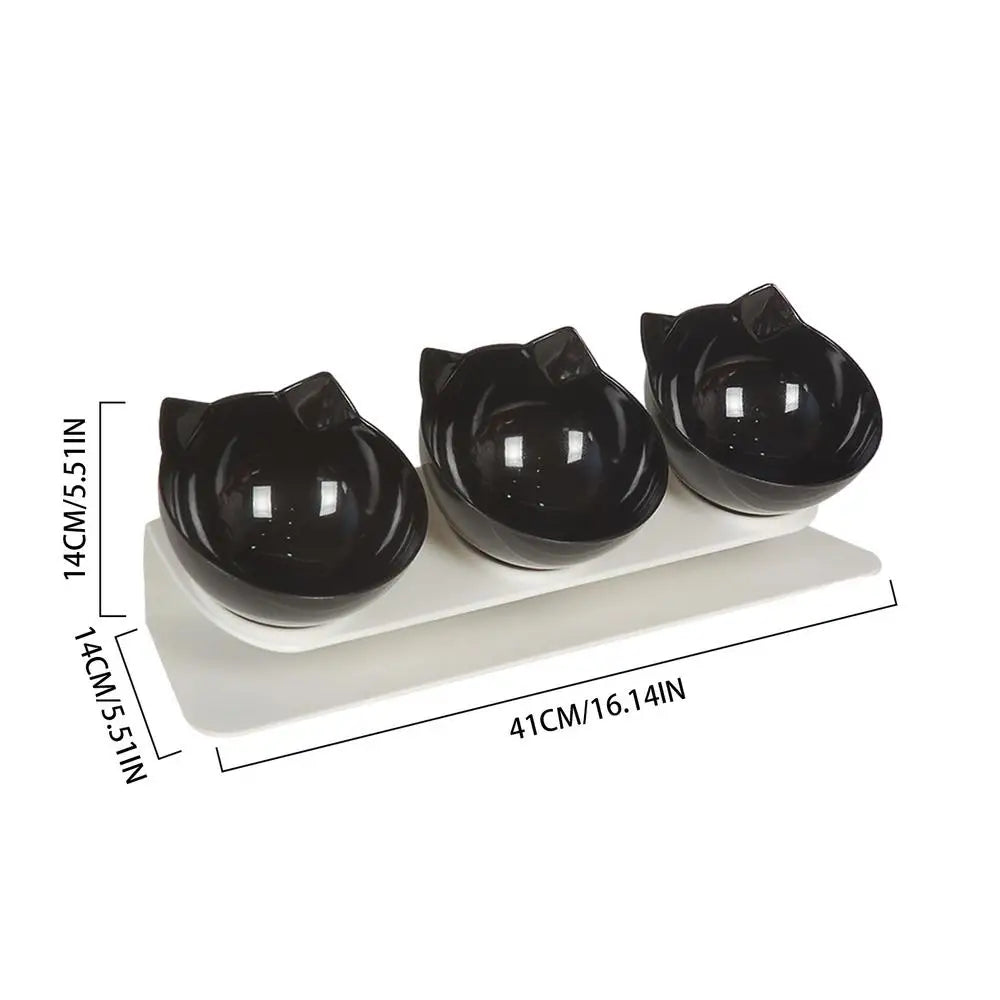 Dog Bowls Elevated Anti-Vomit Tilted Water And Food Feeder With 3 Dishes Pet Feeding Accessories For Cat And Dog Bowls For Dry