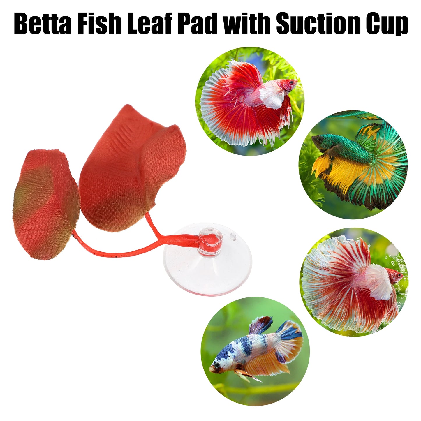 UXCELL 2/4 Pcs Aquarium Artificial Plastic Plants Betta Fish Leaf Pad with Suction Cup Betta Bed Leaf Hammock Resting Hide Decor