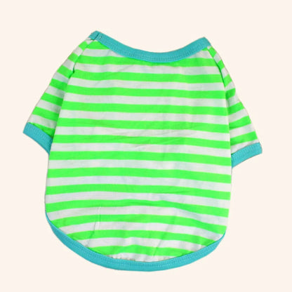Stripe Dog T-shirt for Small Medium Dogs Cats Puppy Short Sleeve Cotton Shirt Pet Dog Summer Clothes French Bulldog Terrier