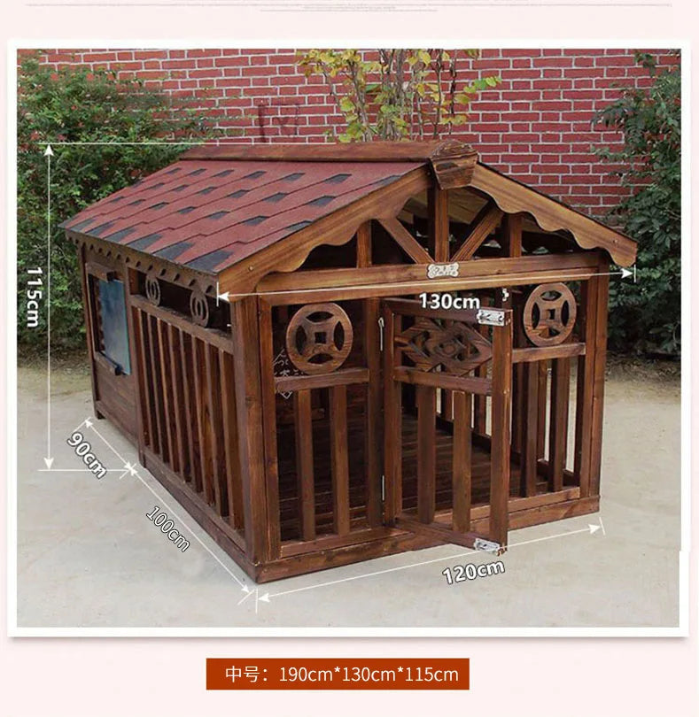 Manufacturer spot outdoor dog house wooden dog villa bite-resistant kennel rain-proof kennel can be customized dog house pet ca