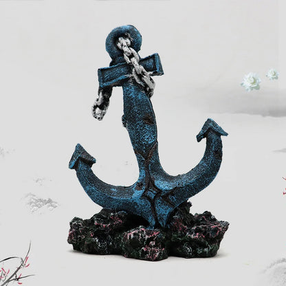 Resin Aquarium Ornaments DecorationsSimulated Ship Anchor sinking Ship Landscaping Accessories For Fish Tank Aquarium Background