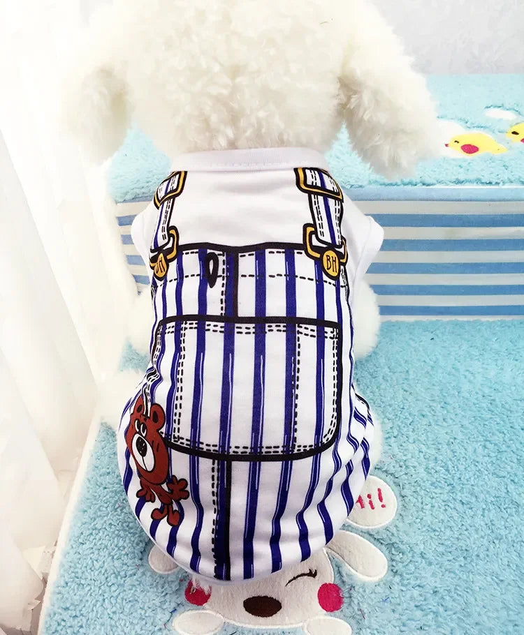 Wholesale Small Pet Dog Clothes Vest Down Jacket Cartoon Cute Chihuahua Tshirt Puppy Yorkshire Terrier Puppy Bulldog Ropa Perro