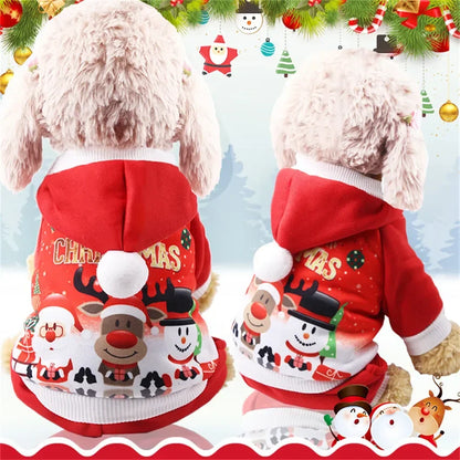 Pet Dog Soft Warm Jumpsuits Clothing for Dogs Pajamas Fleece Small Puppy Coat Pet Outfits Hoodie Clothing Cats Clothes Christmas