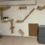 Cat Climbing Shelves Wall Mounted Cat House Wooden Cat Furniture Bridge with Protection Network for Cat & Kitten Ladders & Steps