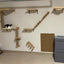Cat Climbing Shelves Wall Mounted Cat House Wooden Cat Furniture Bridge with Protection Network for Cat & Kitten Ladders & Steps