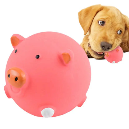 Small Dog Squeaky Toys Round Cartoon Animal Shape Indestructible Dog Teething Toys Reduces Buildup Without Brushing No Stuffing