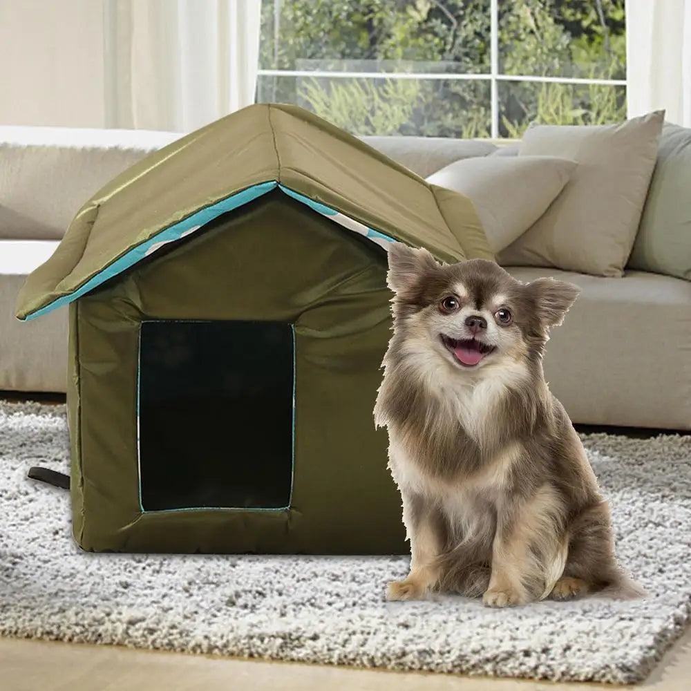 Outdoor Cat House Collapsible Winter Pet Shelter For Cats Outside Cat House With Removable Soft Mat For Outdoor Indoor Cats